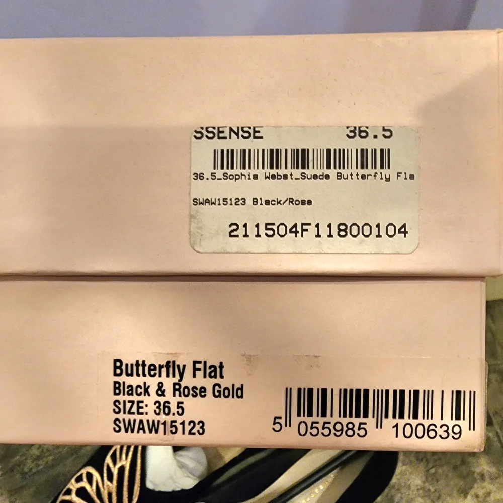 Sophia Webster Black and Pink Butterfly Flats Like New Condition - Picture 7 of 7